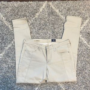 AG Jeans “The Reagan” paneled zipper skinny Jean